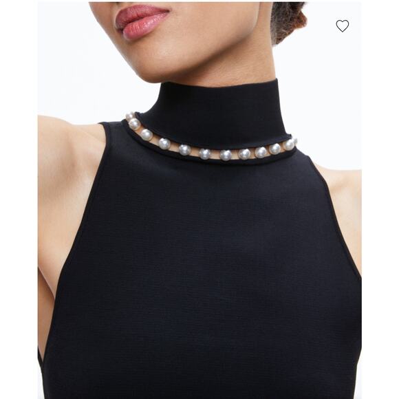 Alice & Olivia Annalee mock neck Medium Preppy polished Quiet Luxury minimalist - Picture 2 of 10